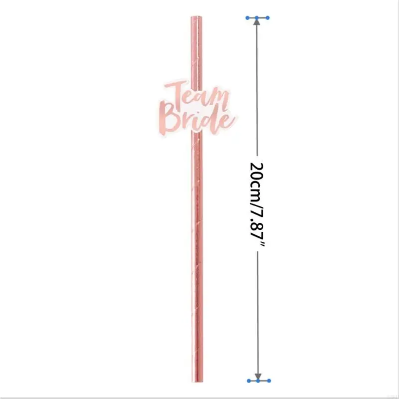 85WF Pack of 12 Team Bride Drinking Paper Straws Birthday Bridal Shower Accessories