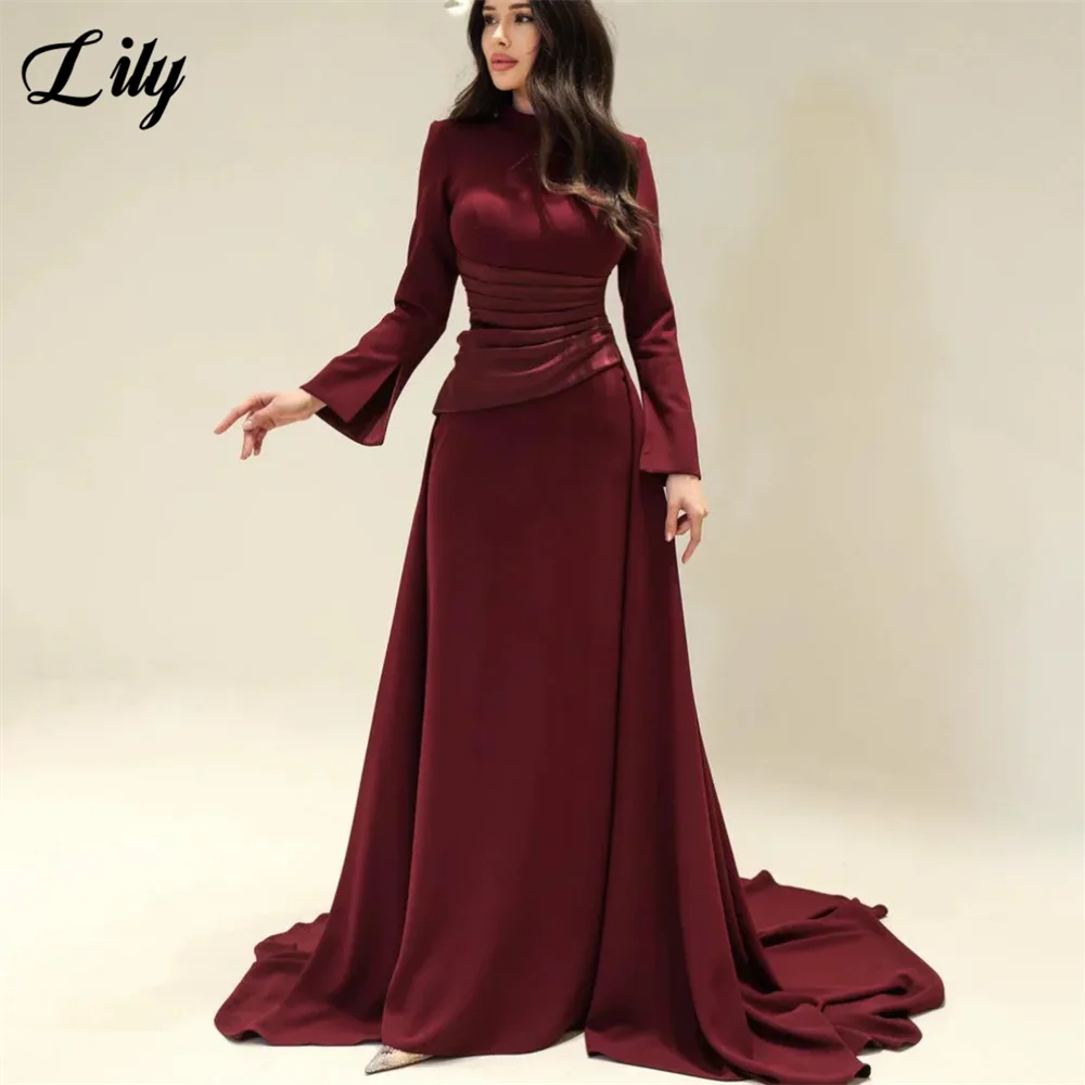 Lily Burgundy Elegant Prom Dress - Design Detail