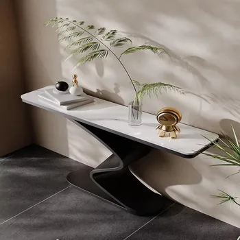 Tavoli Console Semplici in Metallo Stile Mid-Century, Tavolo Console per Ingresso e Corridoio, Arredamento Nordico per Soggiorno