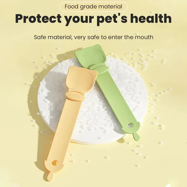 Set 2 Cucchiai Per Snack Gatti - Dispenser Spremibile Per Strisce, Colori Giallo E Verde - Foto 13