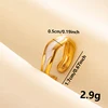 Bagues ouvertes bohème en émail blanc, couleur or, luxe, irrégulier, en acier inoxydable, réglable, bijoux de charme pour femmes, cadeaux