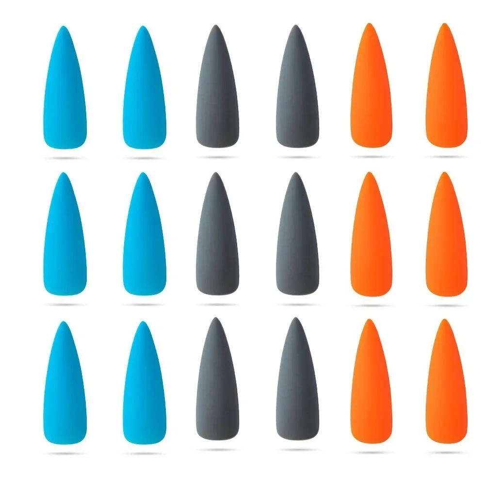 False Nail Tips Black Matte False Nail Tips Press on Nails Design Full Cover Nail Art Frosted Tips Fake Nails Extension Accessories