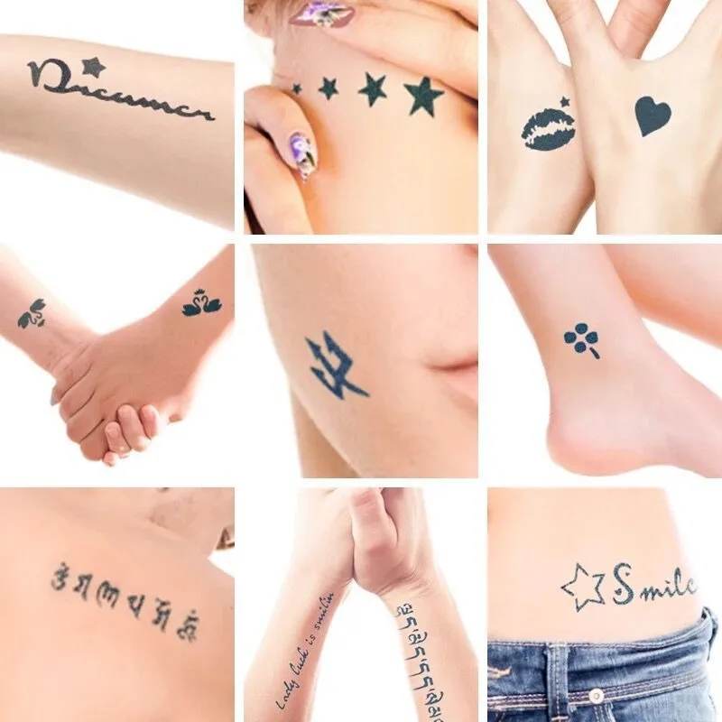 Henna Tattoo Stencils 225pcs Airbrush Glitter Tattoo Stencil Album Woman Kid Drawing Template Small Cute Flower Butterfly Cartoon Henna Tattoo Stencil