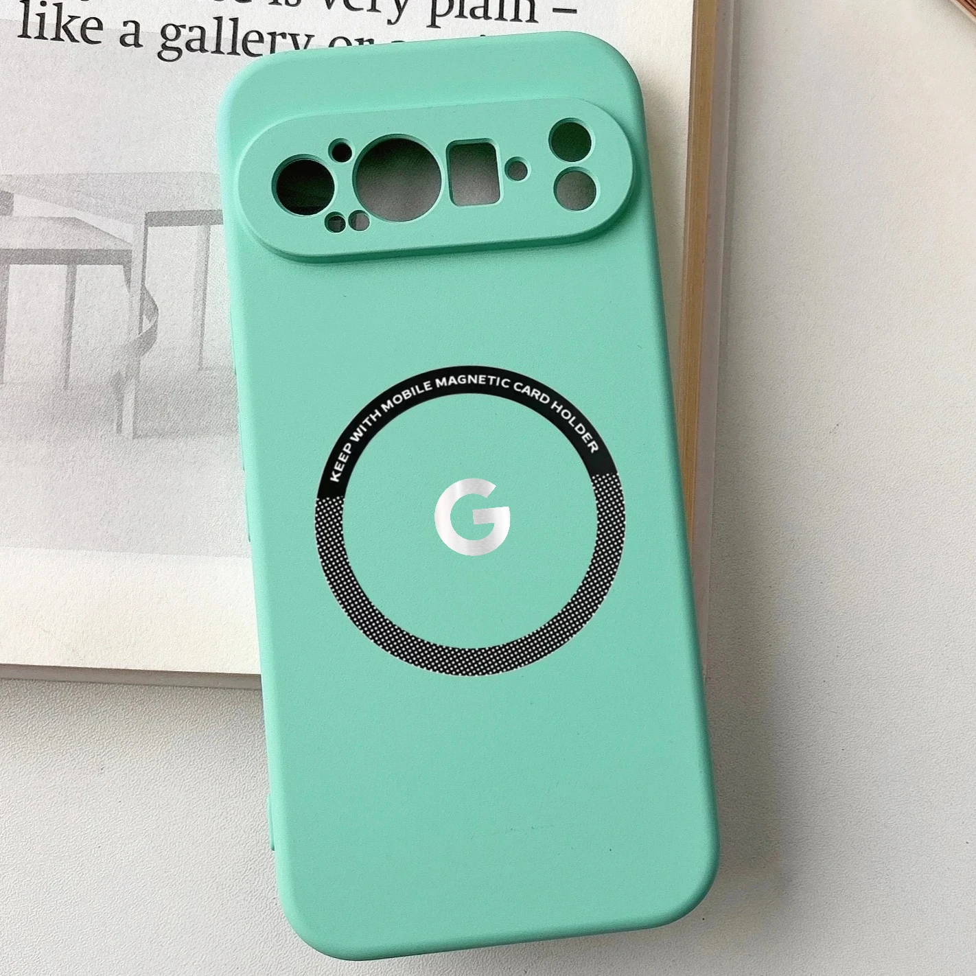Premium Matte Silicone Magnetic Shockproof Case - Solid Color Protective Cover