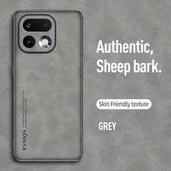 Luxury PU Leather Sheepskin Feel Phone Case - Premium Protective Cover for Realme 16 Pro+ (Grey)