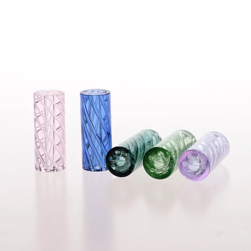 5pcs/box In Stock 7 Holes Spiral Style Smoking Glass Tips/Glass Filter Tip with Holes Box Set For Smoking Accessories