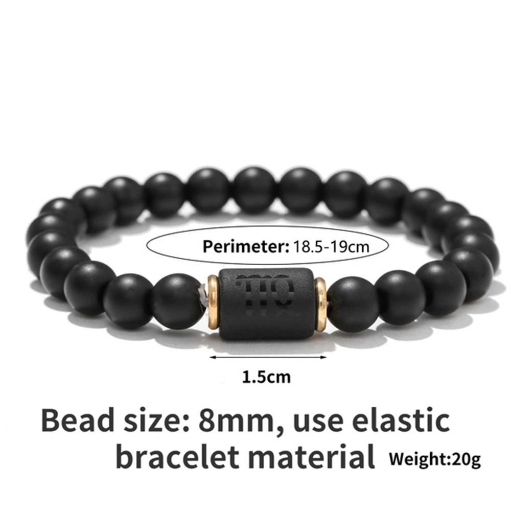 Natural Stone Beads Zodiac Signs Bracelet Friends Couples 12 Constellation Stretch Beaded Bracelet For Men Women Jewelry Gift 6