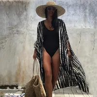 Women's Beach Cover Ups Open Front Tie Dye Maxi Cardigan Kimono Swimsuit with Belts Bathing Suit