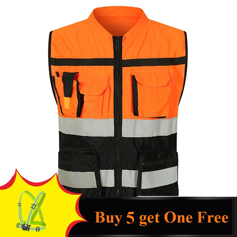 High Visibility Reflective Vest Working Clothes Motorcycle Cycling Sports Outdoor Reflective Safety Clothing Jacket
