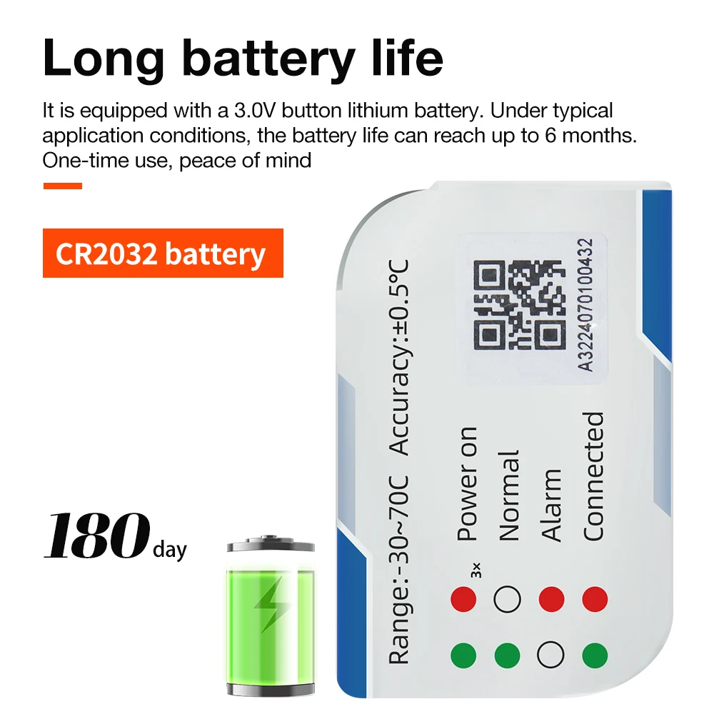 2025USB Temperature Data Logger 180 Days Bluetooth -30~70°C Cold Chain Transport