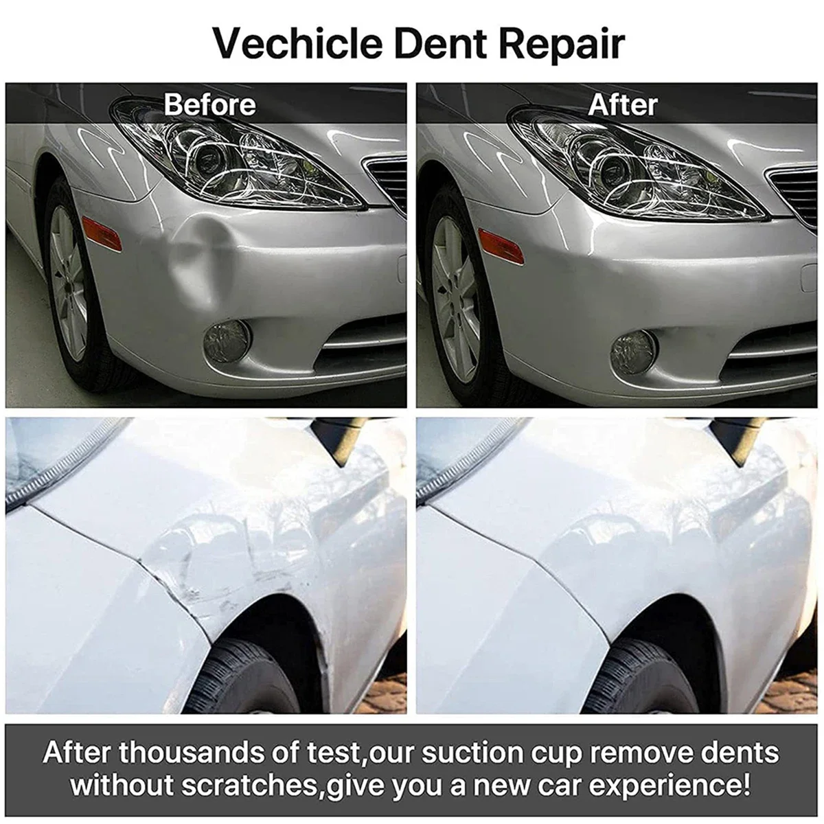 Powerful Suction Cup Handle Lifter Portable Car Dent Puller Auto Small Dent Remover Vehicle Sucker Repair Tool 2Pc 154/33LB car dent remover kit