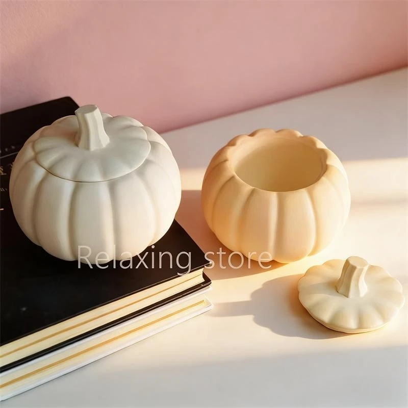 Stampo In Silicone Per Resina A Forma Di Zucca Con Coperchio - Stampo Fai Da Te Per Portacandele, Portagioie E Decorazioni Halloween