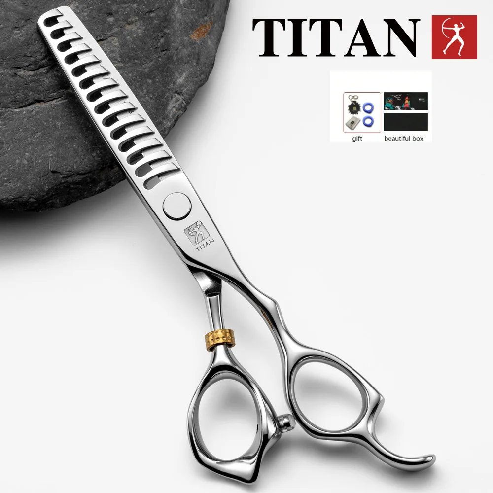 TITAN ヘアシザー 理容師用シザー プロ用カットシザー 7インチ JP 440C