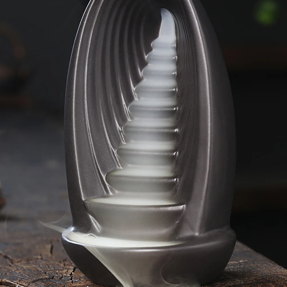 1pc,Chinese Ceramic Handicrafts Cucurbit Home Decor Ornaments Waterfall Backflow Incense Burner Incense Censer -Without Incense