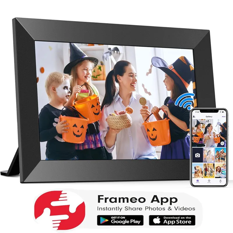 Frameo 10.1 Inch WiFi Digital Picture Frame 1280x800 HD IPS Touch Screen Digital Photo Frame Electronic 32GB Memory Auto-Rotate