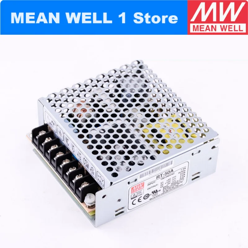 MEAN WELL RT-50D 51W Triple Output Switching Power Supply RT-50 5V/3A 24V/1A 12V/1A