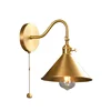 IWHD Full Copper LED Wall Lights For Home Indoor Lighting Luminaira Pull Chain Switch Bedroom Living Room Beside Lamp 1