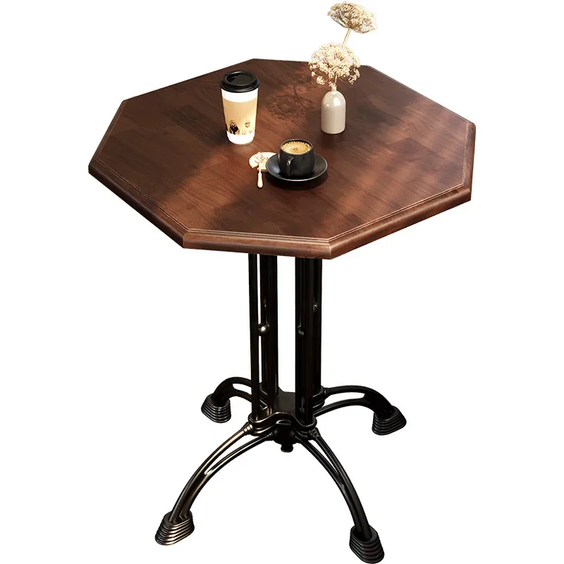 (7) Retro Solid Wood Cafe Table Combination American Retro Bakery Cake Shop Chair