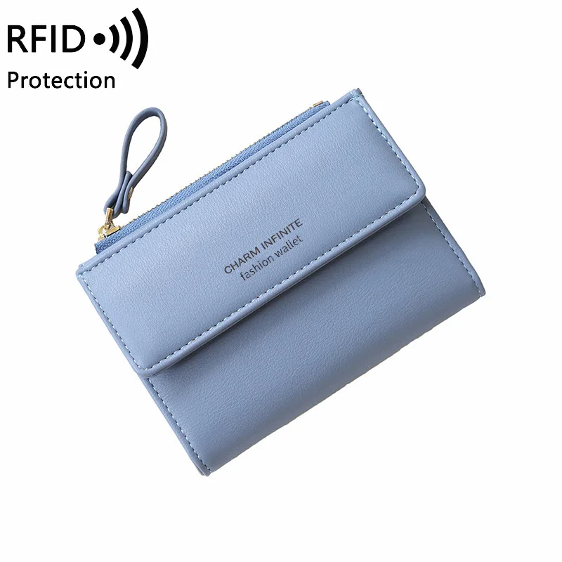 حقيبة بطاقات قصيرة مضادة للسرقة RFID للنساء، فرشاة...