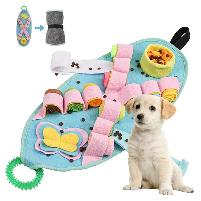 Dog Activity Mat Pet Sniff Mat Nonslip Dog Mat Nasal Congestion Pad Brain  Stimulation Toy Training Mat For Pets Nose-Work