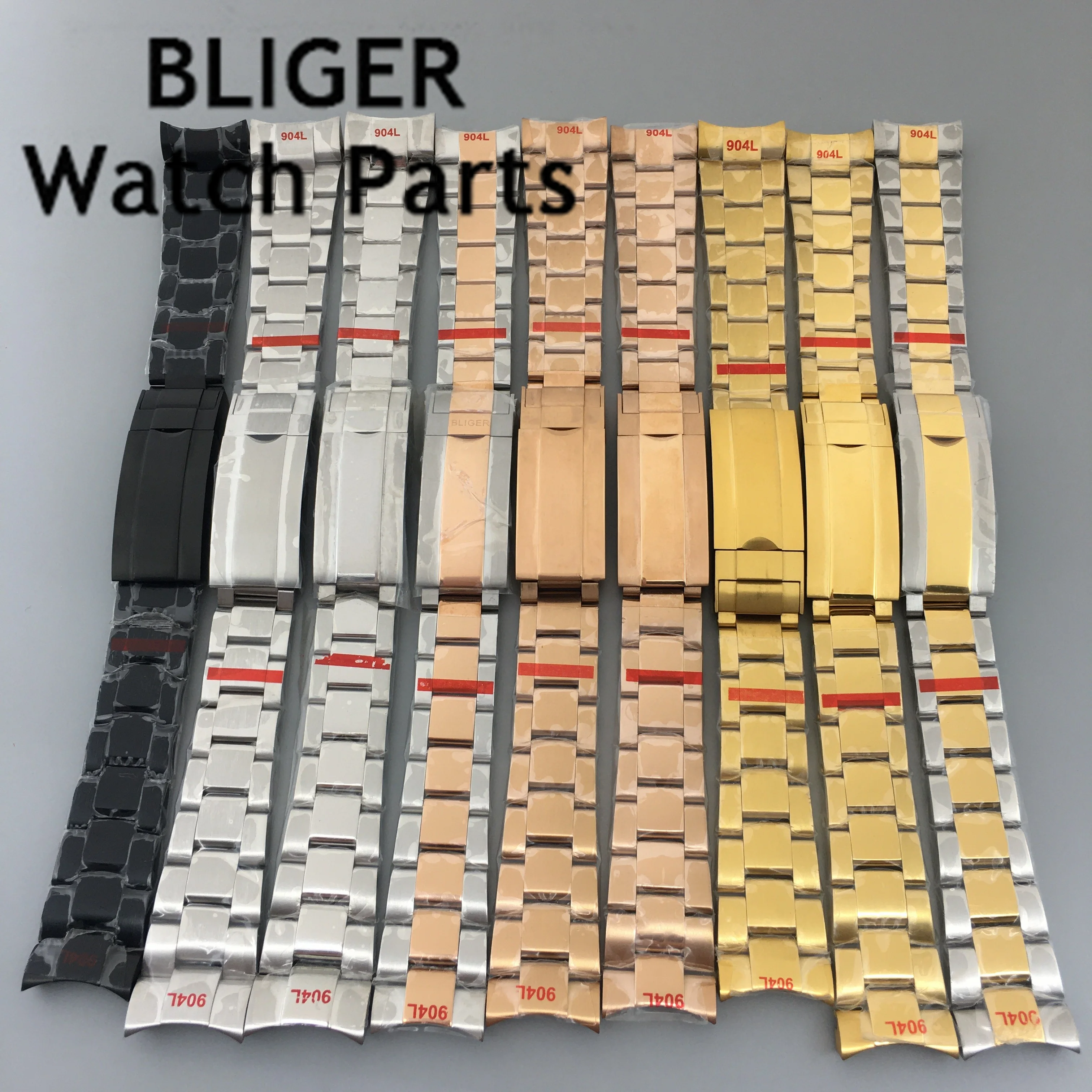 BLIGER 20mm 904L stainless steel bracelet watch band folding buckle fit BLIGER36mm 39mm 40mm case strap