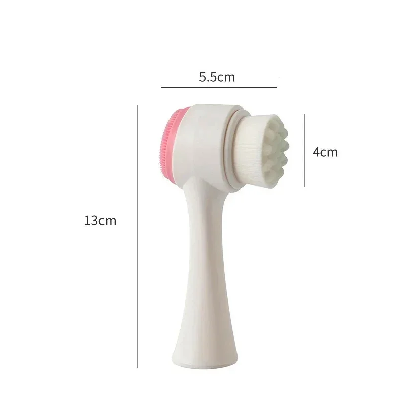 Facial cleanser 1pcs Double-sided Silicone Skin Care Tool Facial Cleanser Brush Face Cleaning Vibration Facial Massage Washing Product