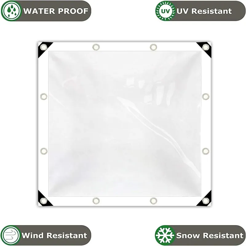 0,5 mm transparente PVC-Plane, verdicktes, regensicheres Tuch, klare, wasserdichte Bildschirmpflanzen, Schuppen, Regenschutz, robuste Leinwand-Markise – Detail 7
