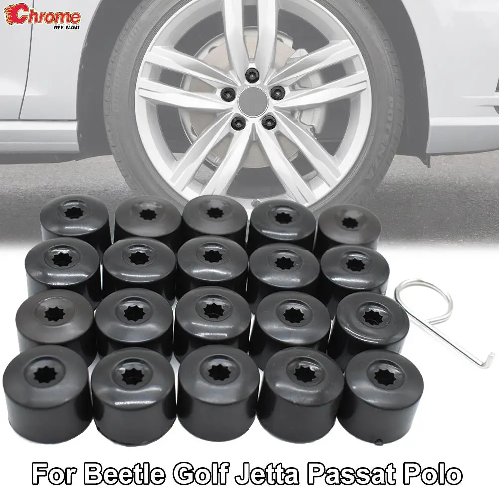 20 Pz 28Mm Bulloni Dado Ruota Auto Tappi Di Copertura Set Rotondo Con Estrattore Per Vw Caddy Cc Jetta Phaeton Polo Wheels Center Tire Screw Guard