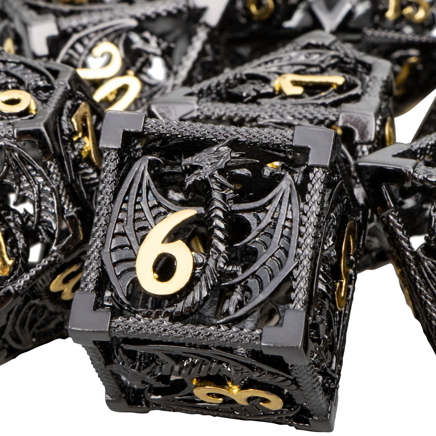 Dnd Metal Dice Set Dungeon And Dragon Gifts Hollow D & D Dice Set Rpg Large Polyhedral Dice Gioco Di Ruolo D20 D12 D8 D6
