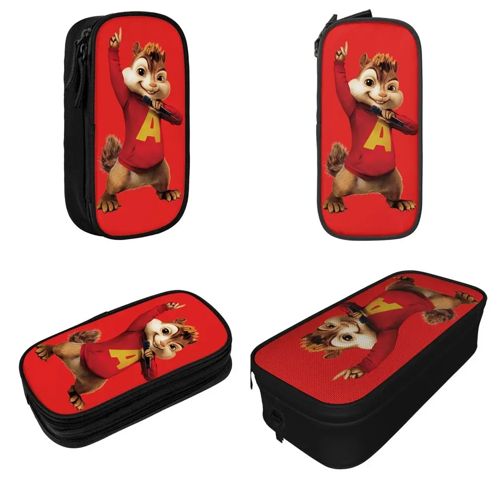 Alvin And The Chipmunks Federmäppchen mit Reißverschluss, Federmäppchen für Studenten, Kawaii, tragbare Federmäppchen für die Schule, Zubehör – Detail 4