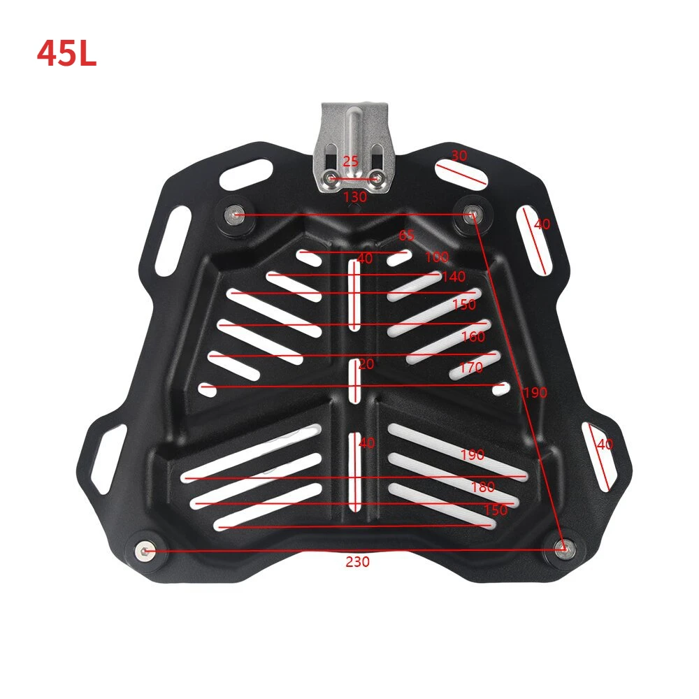 45L 55L/65L/80L/100L Motorcycle Tail Box Quick Release Base Stamping Bottom Plate Tail Box Rack Accessories Stainless Steel