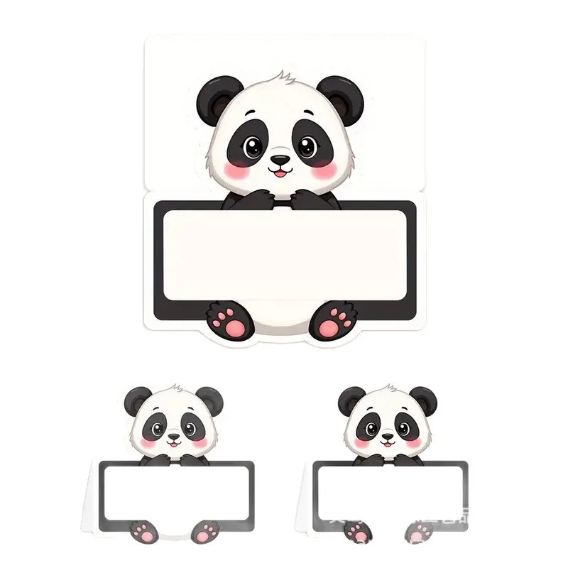 50Pcs Brown Bear Name Place Card Paper Seating Number Invitation Card Wedding Kid Birthday Party Baby Shower Table Decoration