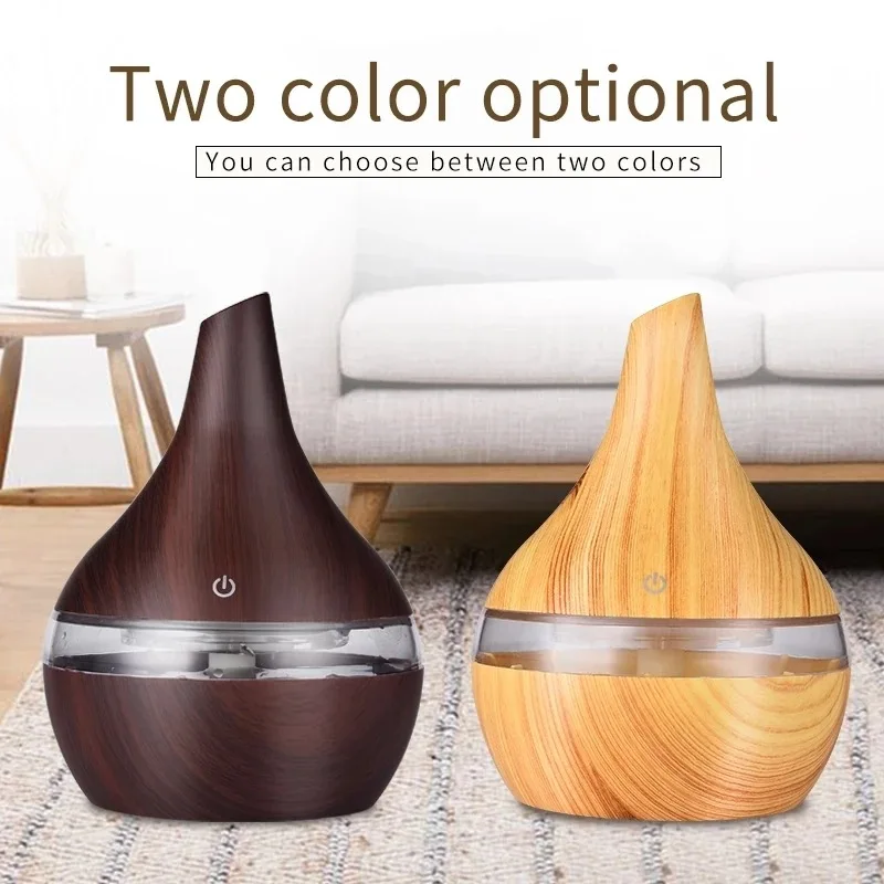 Usb Household Humidifier Hydration Meter Desktop Humidifier Wood Grain Colorful Light Aromatherapy Machine Atomizer