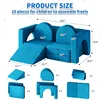 10PCS Modular Kids Play Couch 10 in 1 Toddler Couch for Playing, Creativing Sleeping, Indoor Kids Sofa for Boys and Girls (Blue) 2