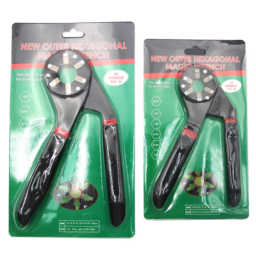 6/8 Inch Magic Wrench Household Maintenance Adjustable Twisting Hand Clamping Socket Outer Hexagonal Multifunctional Tool