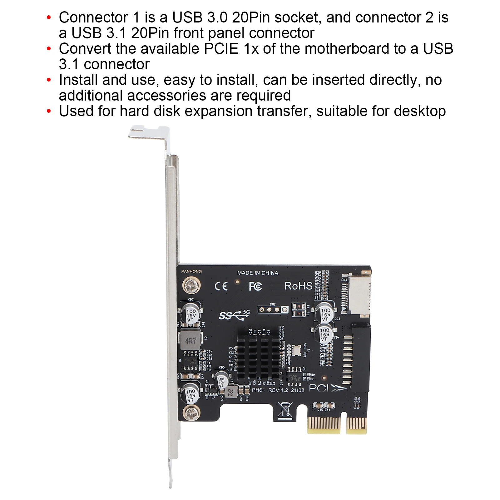 ũž  ī, PCIE to USB 3.1, Ʈ ϵ ũ Ȯ ī, ǻ ׼