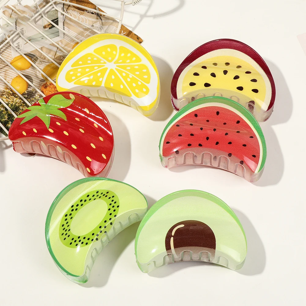 1 Stück Neuartige Obst-Haarspange für Frauen, Wassermelonen- und Erdbeer-Haarspange im neuen Stil für die Rückseite des Kopfes