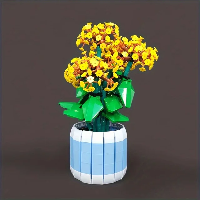 creative expert ideas Botanical Collection ROSE Jonquile flower moc Building Block model toy gifts Christmas 842pcs 6