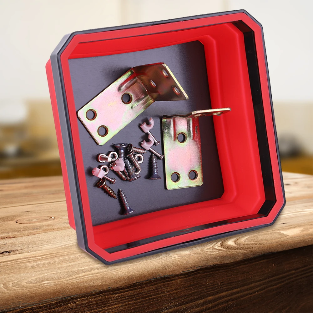 1-4PCS Magnetic Screw Tray Silicone Screw Bowl Tools Parts Storage Box Plumber Carpenters Tool Organizer Magnetic Tray Box