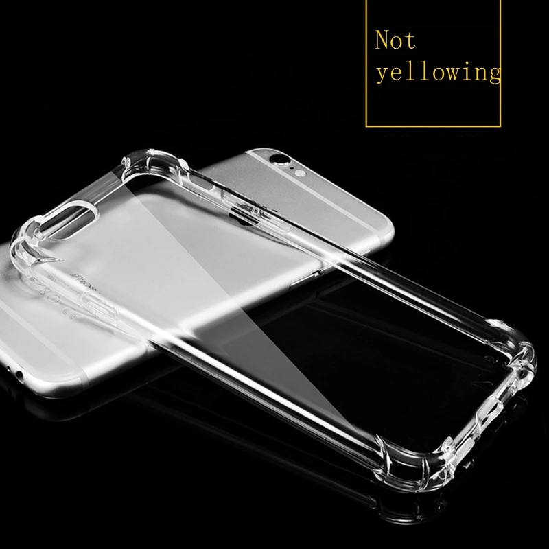 Transparent Shockproof Silicone For iPhone 15 11 12 13 14 Pro X XS Max XR 6S 7 8 SE 2023 Plus Mini Case Clear TPU Cover Coque