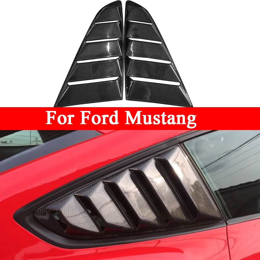 

Для Ford Mustang углеродное волокно автомобильный Стайлинг заглушки для заднего стекла автомобильные задние оконные жалюзи боковые тюрьма жалюзи комплект для обновления вентиляционного отверстия кузова