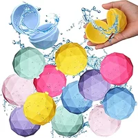 4Pcs Cute Reusable Water Balloons Quick Fill Silicone Self-Sealing Water Ball Water Toys for Summer Party Outdoor Pool Garden 1