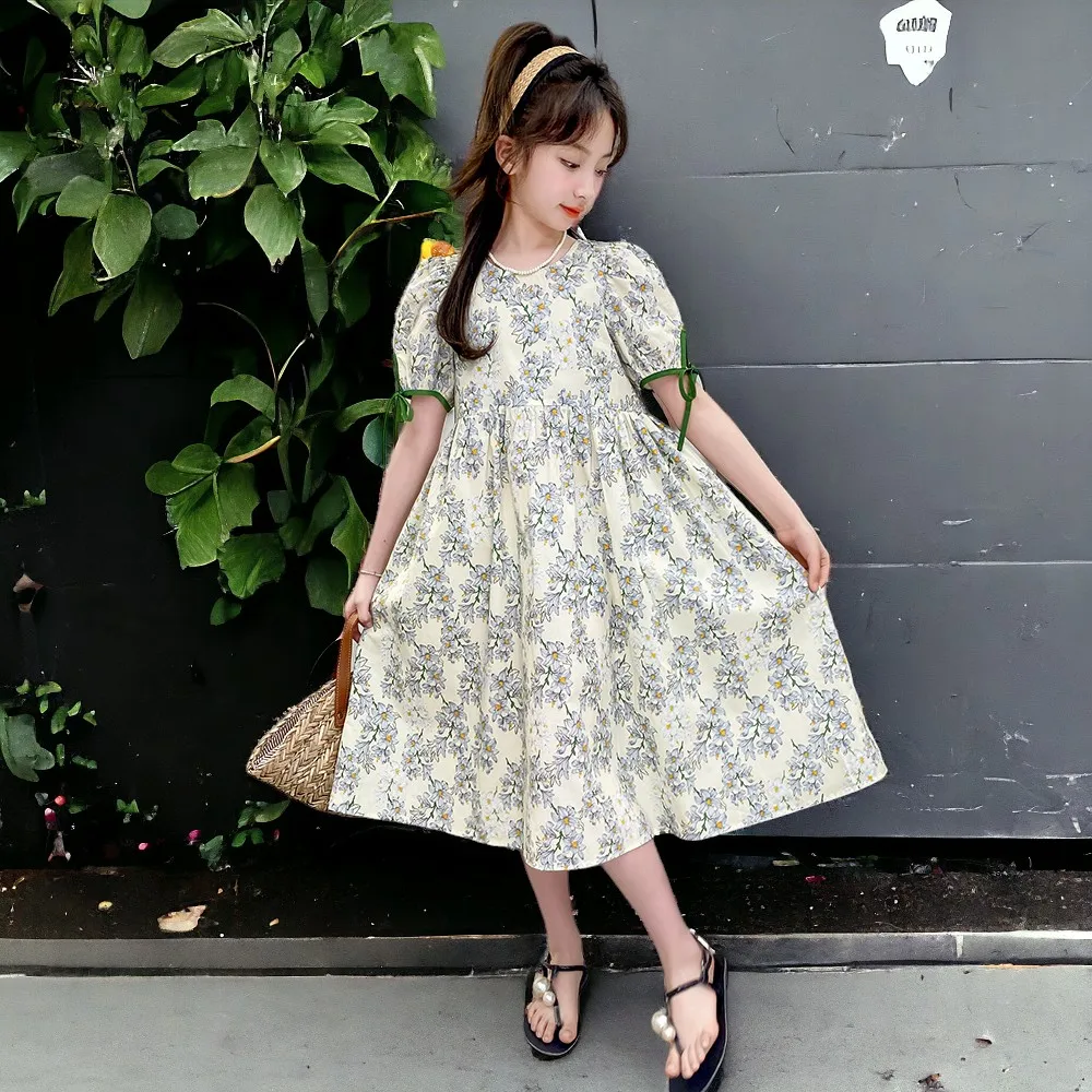 New Summer Kids Princess Prom Dress for Girls Clothes Green Floral Wedding  Dresses Teenager Costumes Lolita Vestidos 6 8 10 12 Y - AliExpress 1501
