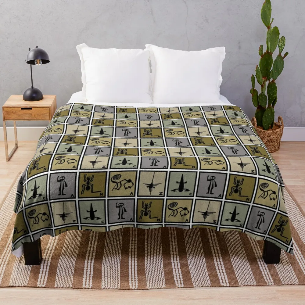 

Nazca Lines Repeat Throw Blanket Hair Blanket Luxury Throw Blanket Sleeping Bag Blanket