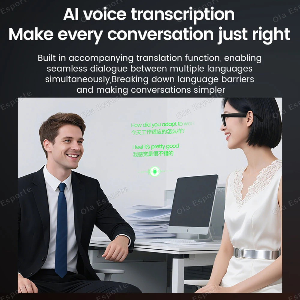 2026 New AI Smart 800W Camera Smart Glasses Remote Photography HD Video WIFI Transmission Call Color Changing Smart Glasses Men