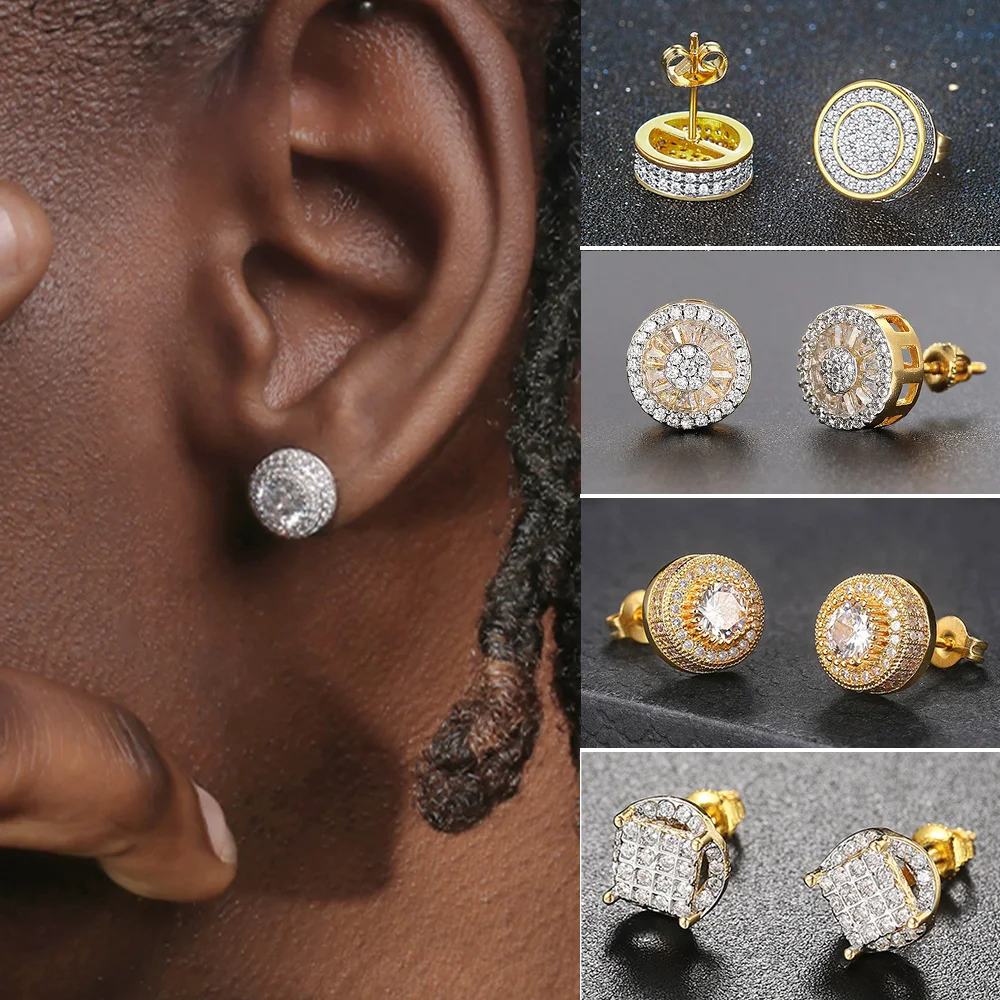 Mens Diamond Earrings Black Stud Earrings for Guys Post Stud  Etsy   Männer ohrringe Silber ohrstecker Ohrringe