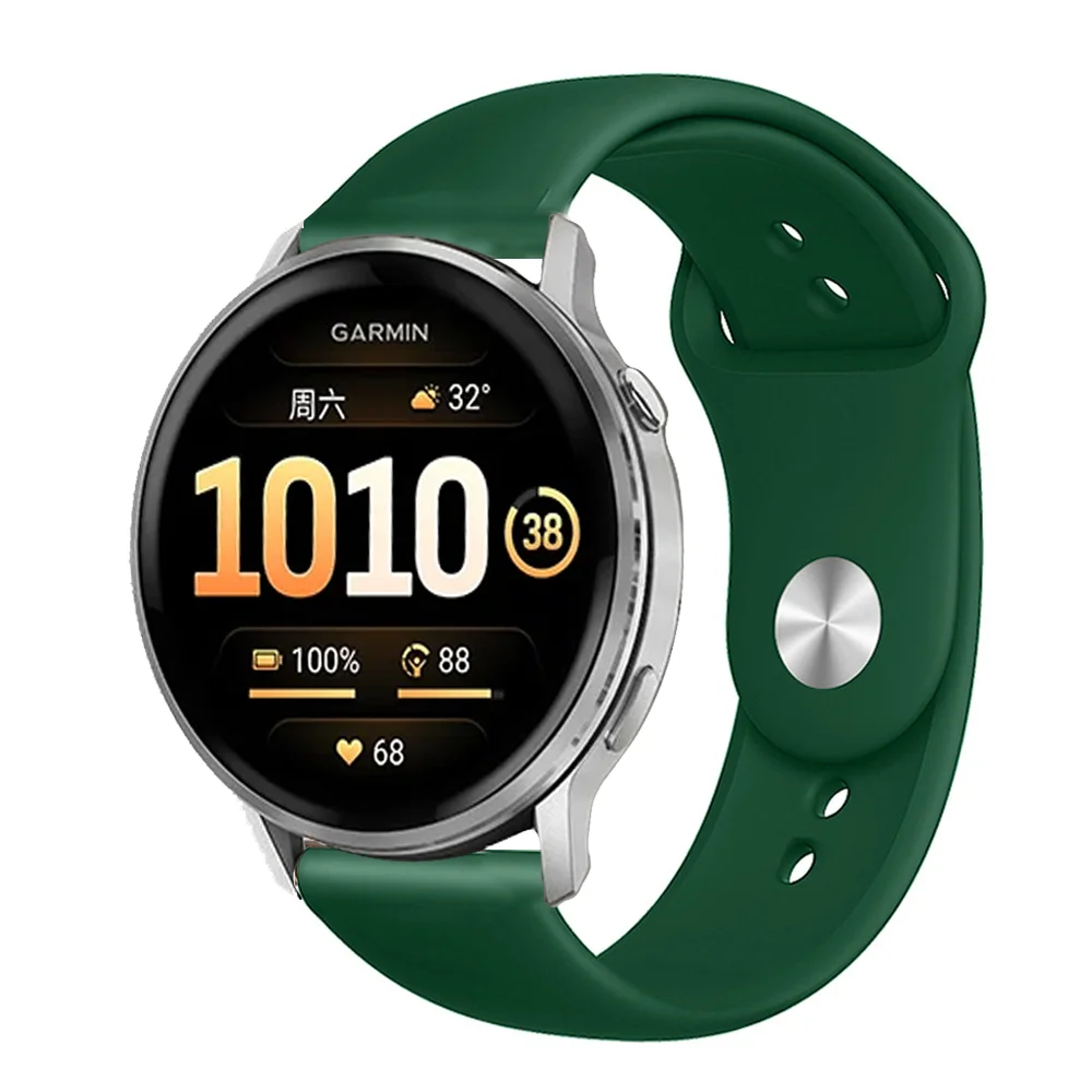 Silicone Sports Strap - Adjustable Fitness Bracelet, 20/22 mm Band