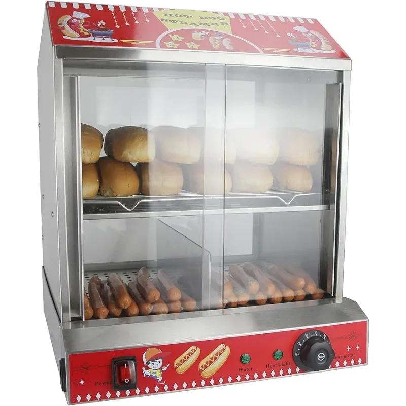 

ANFIRE Hot Dog Steamer with Bun Warmer Machine Commercial Hot Dog Hut