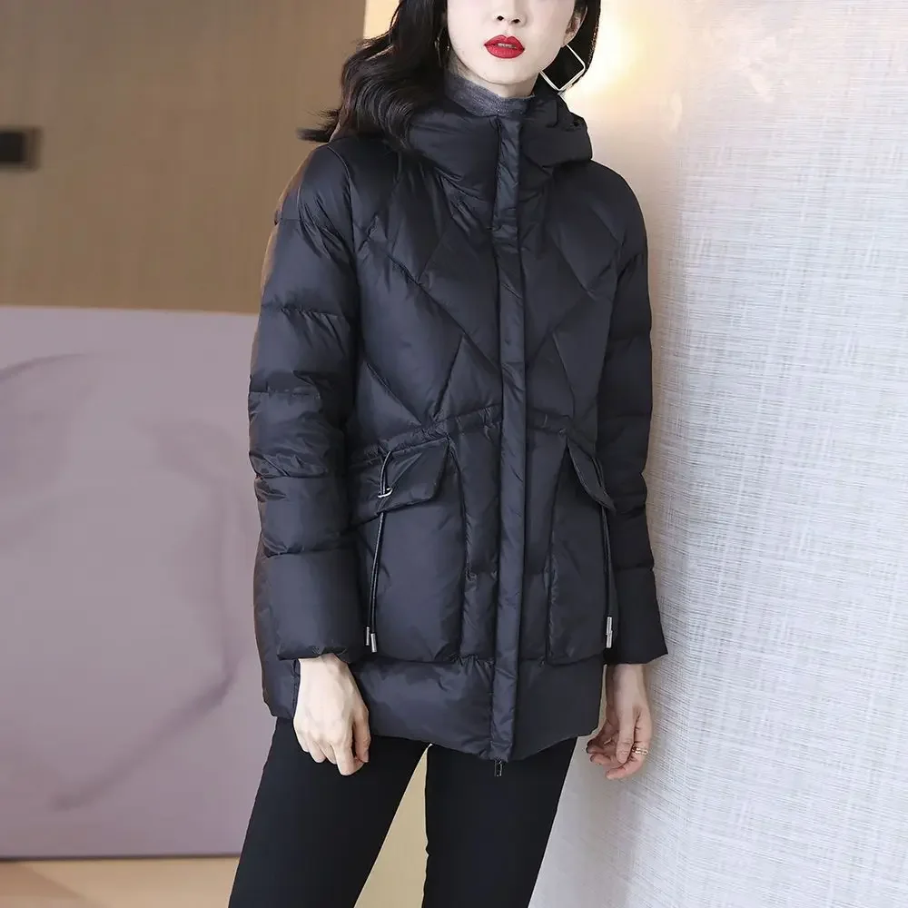 Cappotto Invernale Donna Lungo E Caldo – Parka Imbottito Con Cappuccio, Tracolla, Antivento, Elegante Per Freddo Intenso