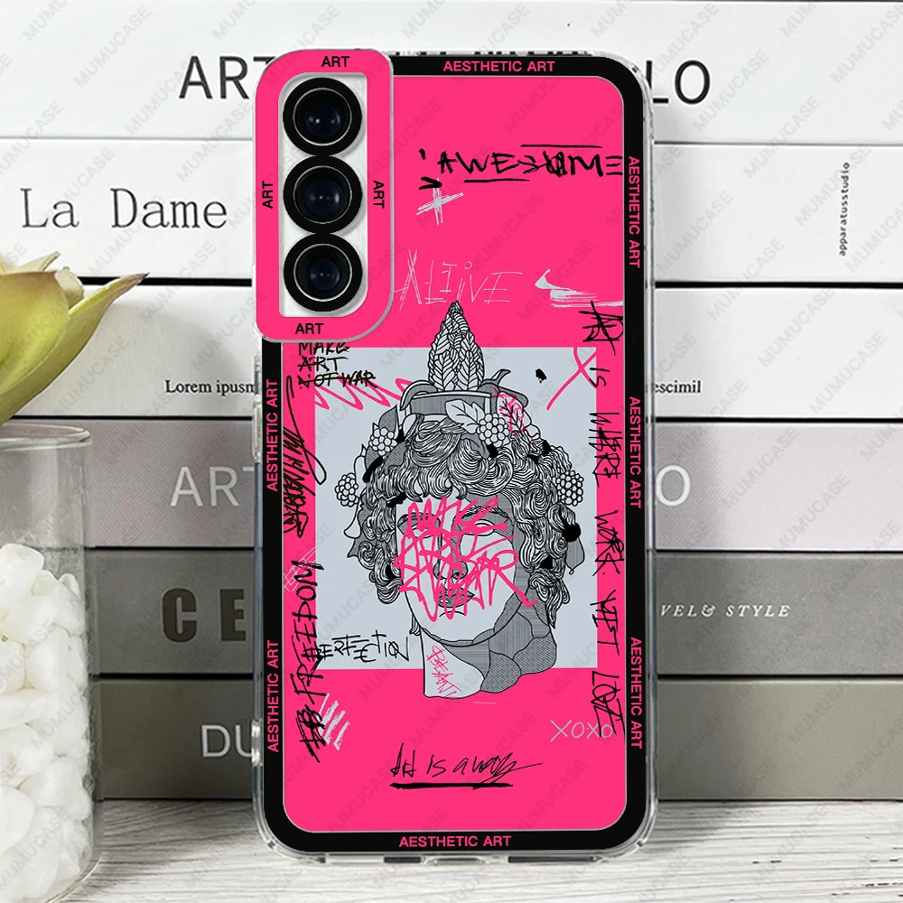 Funda para Samsung Galaxy S20 S21 FE S22 Plus S23 Ultra A22 A54 5G cubierta  suave estatua arte estético